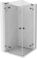 Mexen Lunar L Duo Swing Shower Cabin 120 x 120 cm, Transparent, Brushed Gun Gray - 834L-120L-120P-66-00