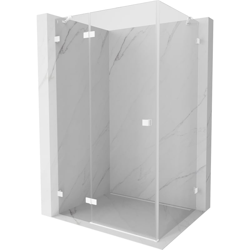 Mexen Lunar shower enclosure hinged left 85 x 70 cm, transparent, white - 834-085-070-20-00-L