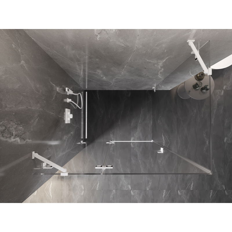 Mexen Lunar left-opening shower enclosure 90 x 70 cm, transparent, white - 834-090-070-20-00-L