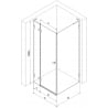 Mexen Lunar L left hinged shower cabin 85 x 80 cm, transparent, white - 834L-085-080-20-00-L