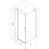 Mexen Lunar left hinged shower cabin 95 x 70 cm, transparent, white - 834-095-070-20-00-L