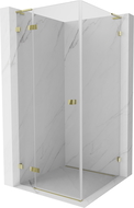 Mexen Lunar L Left Hinged Shower Enclosure 70 x 70 cm, Transparent, Gold - 834L-070-070-50-00-L