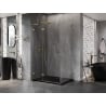 Mexen Lunar L left hinged shower enclosure 90 x 80 cm, transparent, gold - 834L-090-080-50-00-L