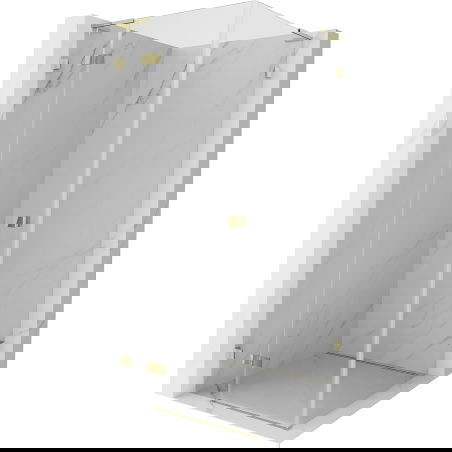 Mexen Lunar L Left-Hand Hinged Shower Cabin 100 x 100 cm, Transparent, Gold - 834L-100-100-50-00-L