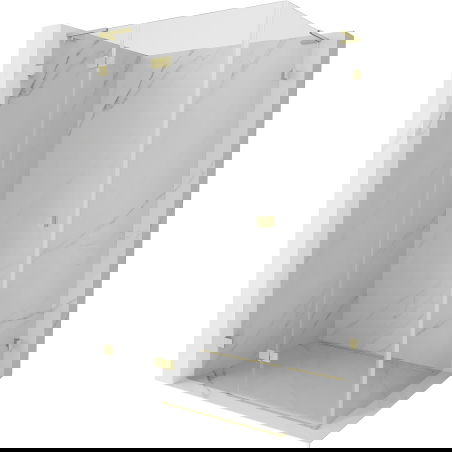 Mexen Lunar L Left-Swinging Shower Cabin 80 x 70 cm, Transparent, Brushed Gold - 834L-080-070-55-00-L