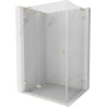 Mexen Lunar L Left Hinged Shower Enclosure 95 x 70 cm, Transparent, Brushed Gold - 834L-095-070-55-00-L