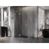 Mexen Lunar L Hinged Shower Enclosure Left 100 x 70 cm, Transparent, Brushed Gold - 834L-100-070-55-00-L