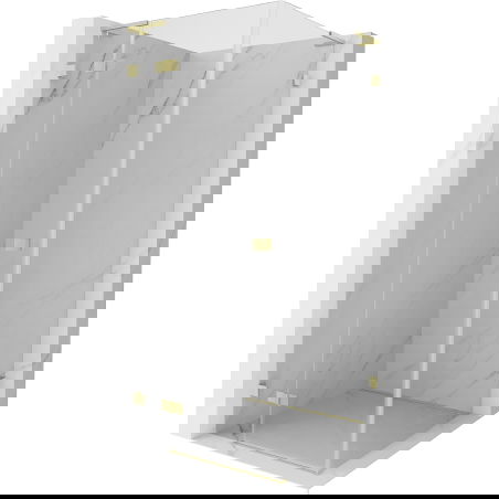 Mexen Lunar L left hinge shower cabin 80 x 80 cm, transparent, brushed gold - 834L-080-080-55-00-L