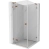 Mexen Lunar L 80 x 80 cm left pivot shower enclosure, transparent, rose gold - 834L-080-080-60-00-L