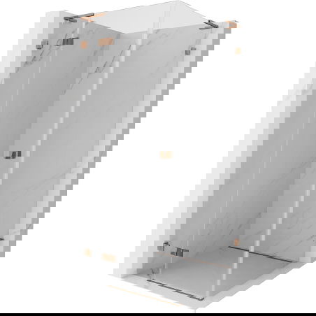 Mexen Lunar L Pivot Shower Enclosure Left 90 x 90 cm, Transparent, Rose Gold - 834L-090-090-60-00-L