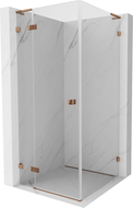 Mexen Lunar L left hinged shower cabin 100 x 100 cm, transparent, rose gold - 834L-100-100-60-00-L