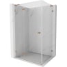 Mexen Lunar L left-hinged shower enclosure 90 x 70 cm, transparent, brushed copper - 834L-090-070-65-00-L