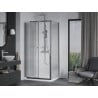Mexen Apia extendable shower cubicle 90 x 80 cm, Transparent, Chrome + shower tray Flat - 840-090-080-01-00-4010
