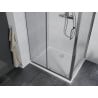 Mexen Apia extendable shower cubicle 90 x 80 cm, Transparent, Chrome + shower tray Flat - 840-090-080-01-00-4010
