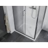 Mexen Apia extendable shower cubicle 100 x 70 cm, Transparent, Chrome + shower tray Flat - 840-100-070-01-00-4010