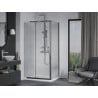 Mexen Apia extendable shower cubicle 100 x 70 cm, Transparent, Chrome + shower tray Flat - 840-100-070-01-00-4010