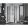 Mexen Apia sliding shower cabin 100 x 80 cm, transparent, chrome + Flat shower tray - 840-100-080-01-00-4010
