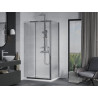 Mexen Apia sliding shower cabin 100 x 80 cm, transparent, chrome + Flat shower tray - 840-100-080-01-00-4010