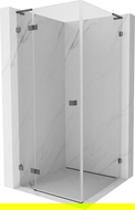 Mexen Lunar L shower enclosure tilt left 100 x 100 cm, transparent, brushed gun gray - 834L-100-100-66-00-L