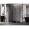 Mexen Lunar L left swing shower cabin 80 x 70 cm, transparent, black - 834L-080-070-70-00-L