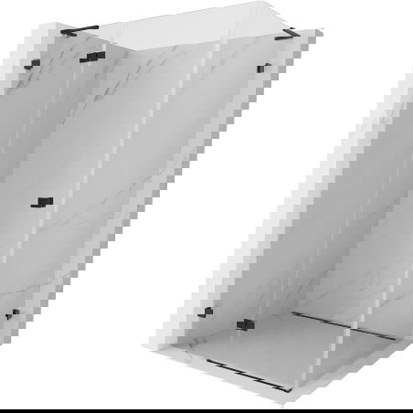 Mexen Lunar L Shower Enclosure Hinged Left 95 x 70 cm, Transparent, Black - 834L-095-070-70-00-L