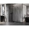 Mexen Lunar L left pivot shower enclosure 100 x 100 cm, clear, black - 834L-100-100-70-00-L