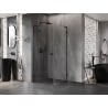 Mexen Lunar L left pivot shower enclosure 100 x 100 cm, clear, black - 834L-100-100-70-00-L