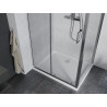 Mexen Apia Sliding Shower Cabin 140 x 70 cm, Transparent, Chrome + Flat Shower Tray - 840-140-070-01-00-4010