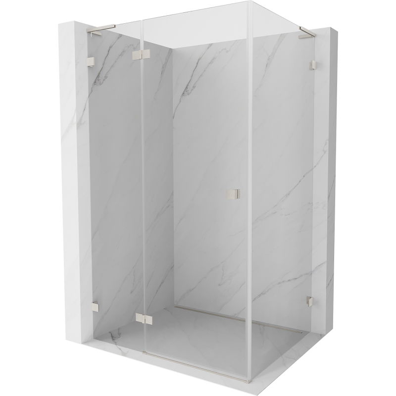 Mexen Lunar L shower enclosure left swing 85 x 70 cm, transparent, brushed nickel - 834L-085-070-97-00-L