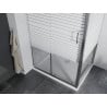 Mexen Apia extendable shower cubicle 90 x 80 cm, Stripes, Chrome + shower tray Flat - 840-090-080-01-20-4010