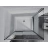 Mexen Apia extendable shower cubicle 90 x 80 cm, Stripes, Chrome + shower tray Flat - 840-090-080-01-20-4010
