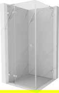 Mexen Lunar L left-side hinged shower enclosure 100 x 100 cm, transparent, brushed nickel - 834L-100-100-97-00-L