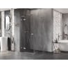 Mexen Lunar L Hinged Shower Enclosure Left 100 x 100 cm, Transparent, Brushed Nickel - 834L-100-100-97-00-L