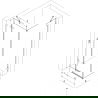 Mexen Lunar left pivot shower cabin 90 x 90 cm, transparent, white - 834-090-090-20-00-L