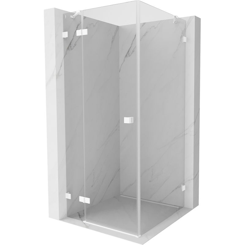 Mexen Lunar hinged shower enclosure left 100 x 100 cm, transparent, white - 834-100-100-20-00-L