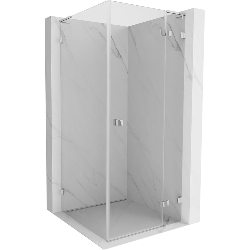 Mexen Lunar L Right Hinged Shower Enclosure 90 x 90 cm, Transparent, Chrome - 834L-090-090-01-00-P