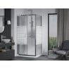 Mexen Apia sliding shower enclosure 120 x 70 cm, white stripes, chrome + Flat tray - 840-120-070-01-20-4010