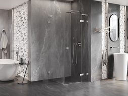 Mexen Lunar L right hinged shower cabin 100 x 100 cm, transparent, chrome - 834L-100-100-01-00-P