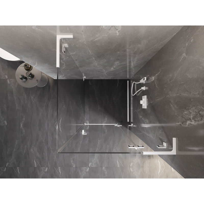 Mexen Lunar L shower cabin right hinged 70 x 70 cm, transparent, white - 834L-070-070-20-00-P