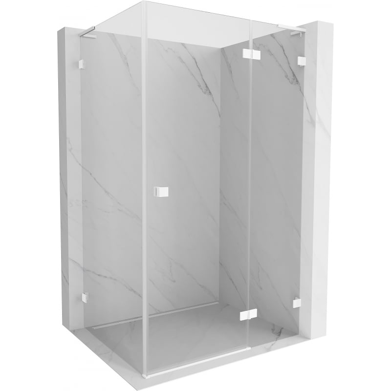 Mexen Lunar L right hinged shower cabin 100 x 80 cm, transparent, white - 834L-100-080-20-00-P