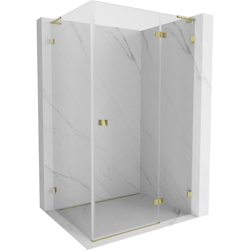 Mexen Lunar L right-hinged shower enclosure 95 x 70 cm, transparent, gold - 834L-095-070-50-00-P