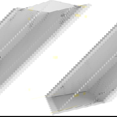 Mexen Lunar L shower enclosure hinged right 80 x 80 cm, transparent, gold - 834L-080-080-50-00-P