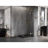Mexen Lunar L right-hinged shower enclosure 90 x 90 cm, transparent, gold - 834L-090-090-50-00-P