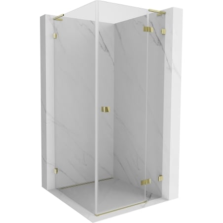 Mexen Lunar L right-hinged shower enclosure 90 x 90 cm, transparent, gold - 834L-090-090-50-00-P