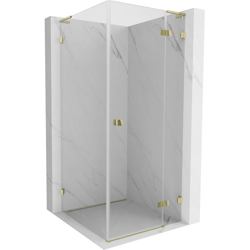 Mexen Lunar L right hinged shower cabin 100 x 100 cm, transparent, gold - 834L-100-100-50-00-P
