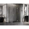 Mexen Lunar L shower enclosure right hinged 75 x 70 cm, transparent, brushed gold - 834L-075-070-55-00-P