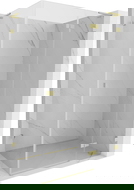 Mexen Lunar L Right-Side Hinged Shower Enclosure 90 x 70 cm, Transparent, Brushed Gold - 834L-090-070-55-00-P