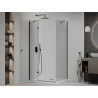 Mexen Roma hinged shower cabin 100 x 80 cm, transparent, black + Flat shower tray, white - 854-100-080-70-00-4010B