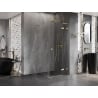Mexen Lunar L Right Swing Shower Enclosure 80 x 80 cm, Transparent, Brushed Gold - 834L-080-080-55-00-P