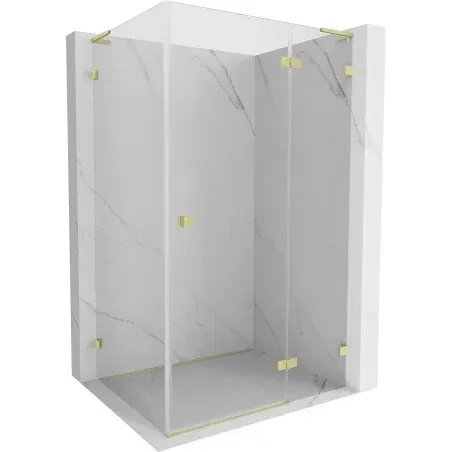 Mexen Lunar L Right Hinged Shower Cabin 95 x 90 cm, Transparent, Brushed Gold - 834L-095-090-55-00-P